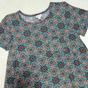 Mandala Patterned LuLaRoe Carly High Low T-Shirt Dress B5